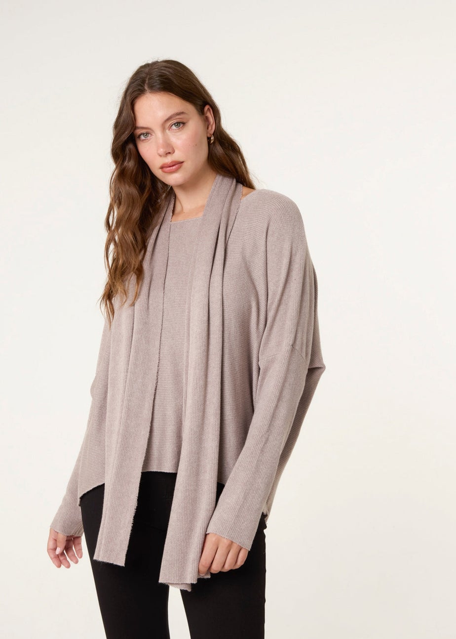 Blue Vanilla Beige Scarf Cut And Sew 2in1 Jumper