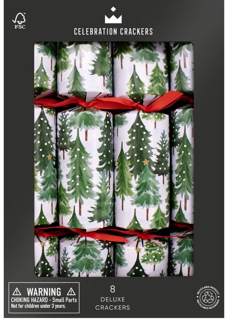 Heart & Soul Green/White Snowy Tree 12in Cracker