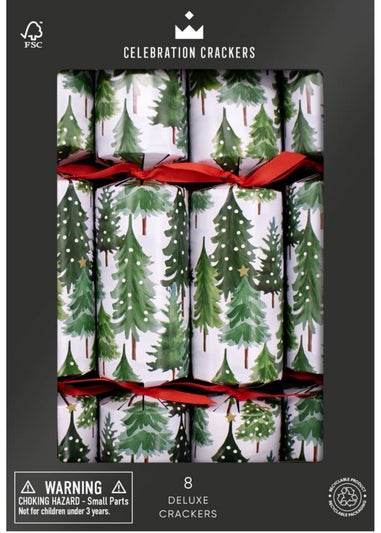 Heart & Soul Green/White Snowy Tree 12in Cracker