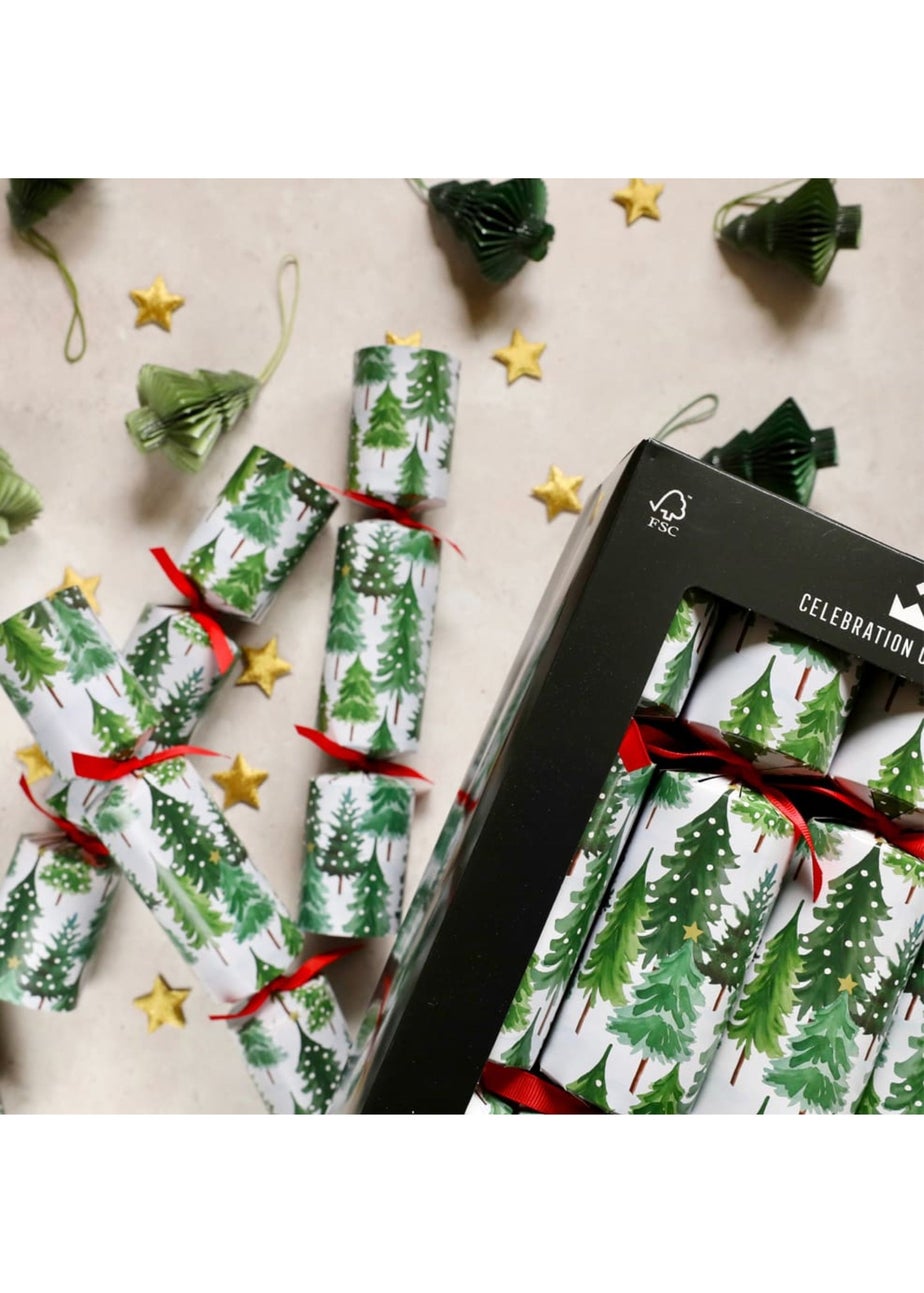 Heart & Soul Green/White Snowy Tree 12in Cracker