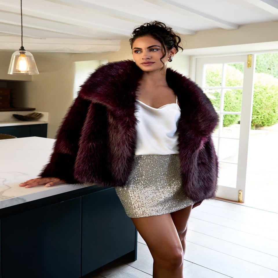 Blue Vanilla Champagne Sequin Mini Skirt