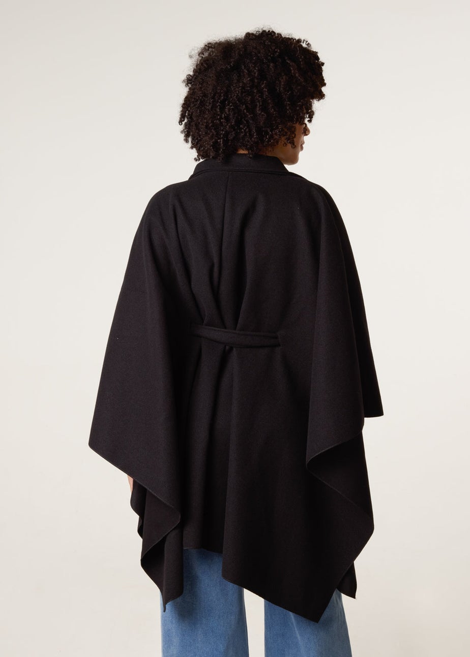 Blue Vanilla Black Belted Cape Coat