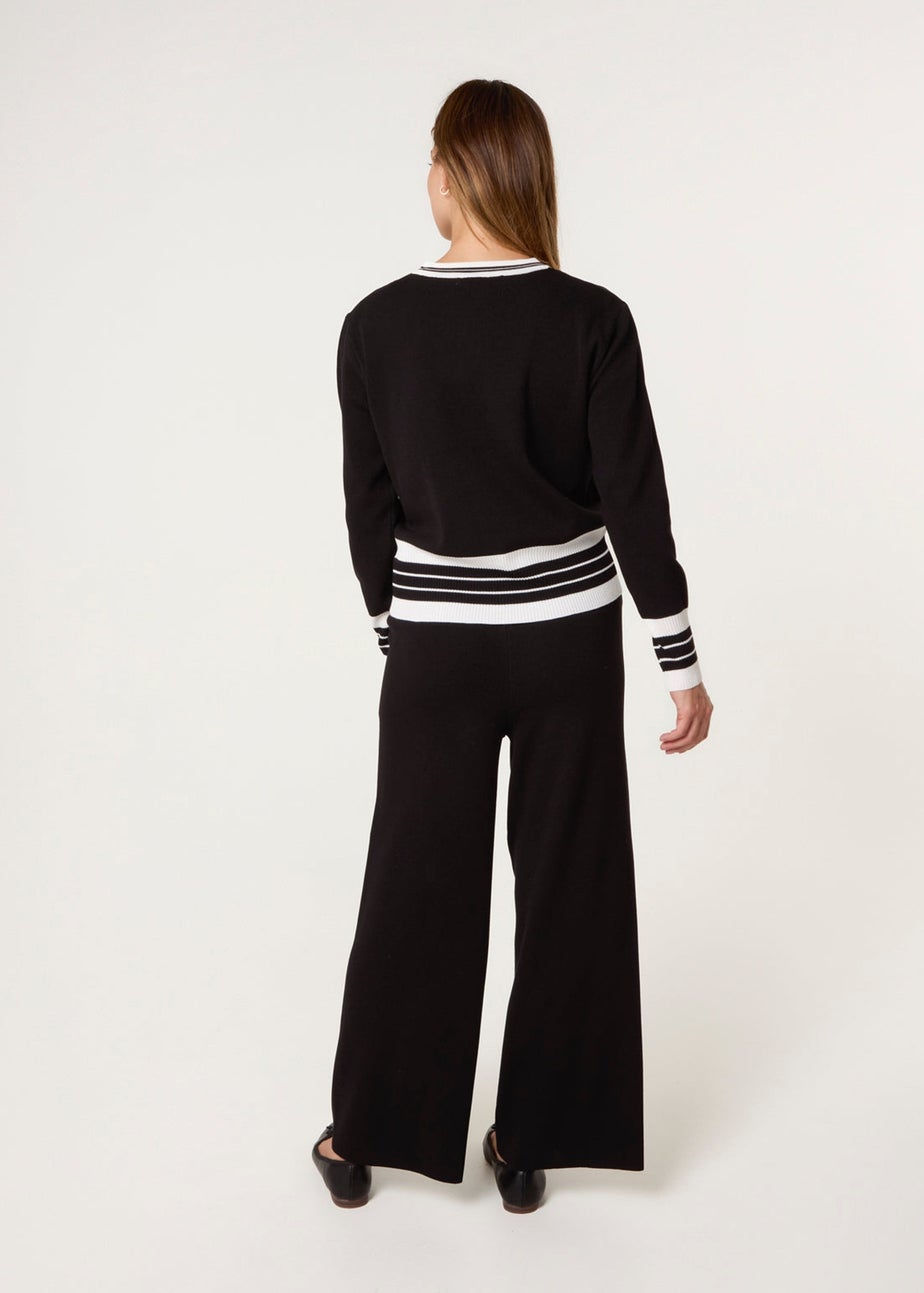 Blue Vanilla Black Contrast Colour Co-ord -Button Front Set