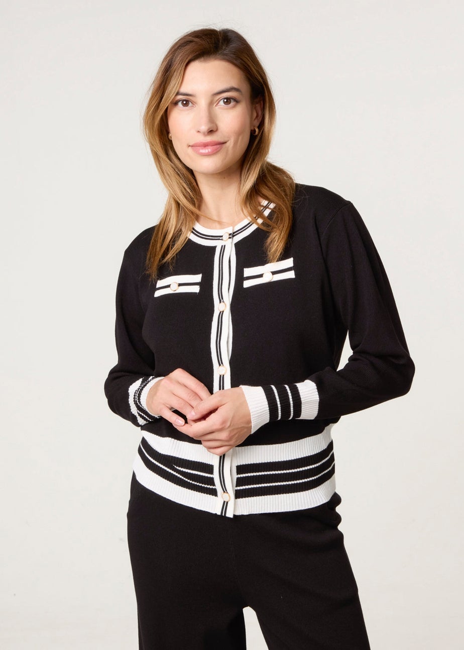 Blue Vanilla Black Contrast Colour Co-ord -Button Front Set