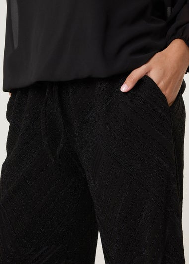 Blue Vanilla Black Draw Cord Shimmery Trousers