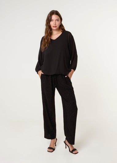 Blue Vanilla Black Draw Cord Shimmery Trousers