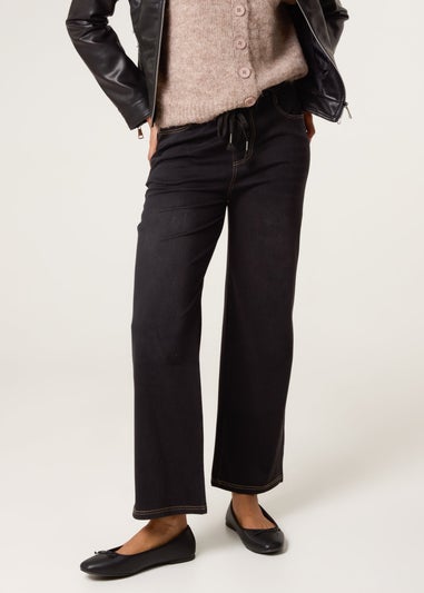 Blue Vanilla Black Elasticated Waist Jeans With Tie