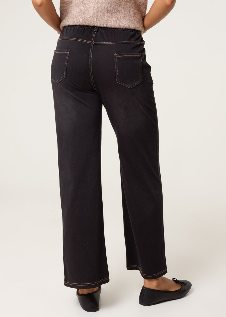 Blue Vanilla Black Elasticated Waist Jeans With Tie