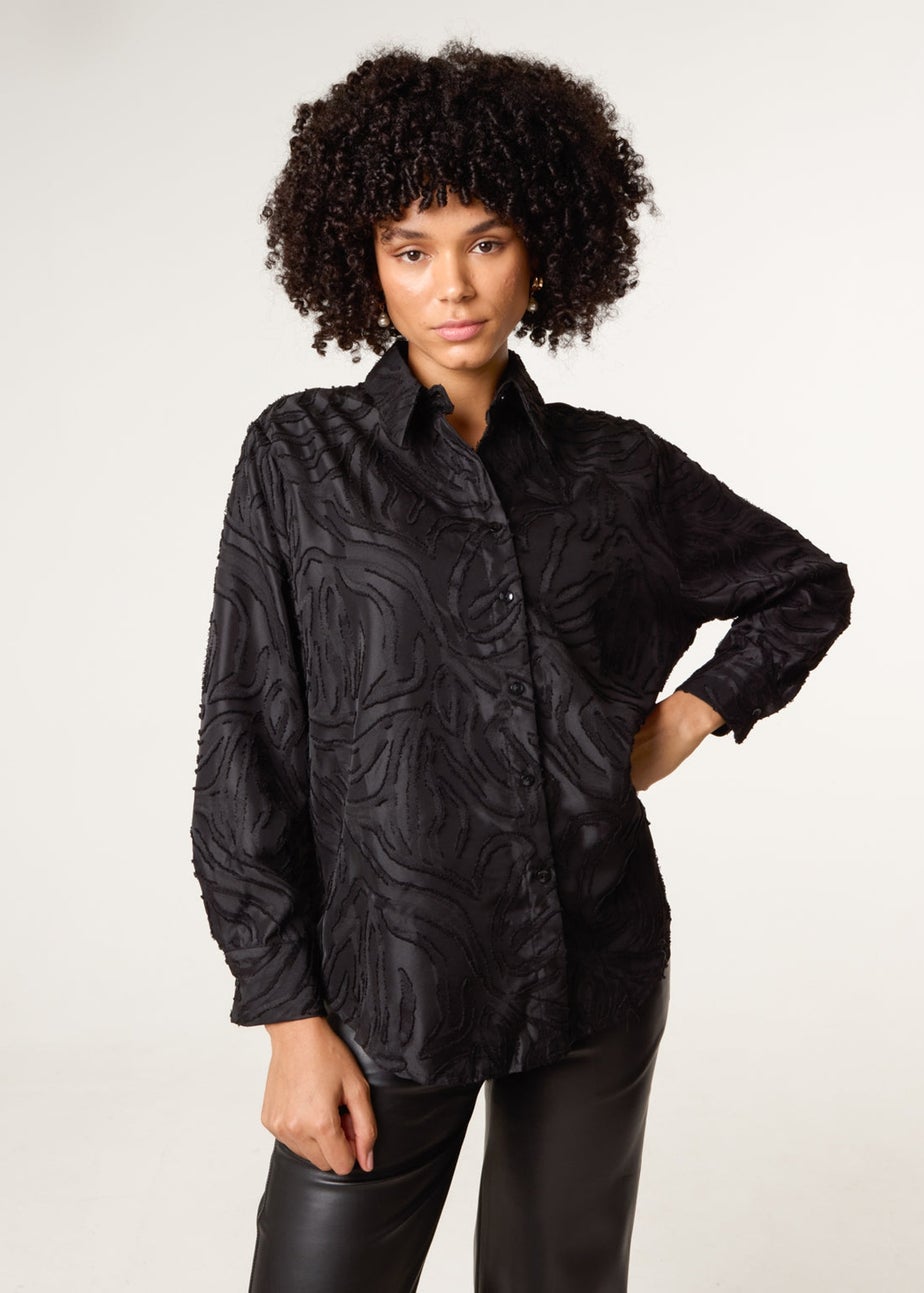 Blue Vanilla Black Burnact Oversized Shirt