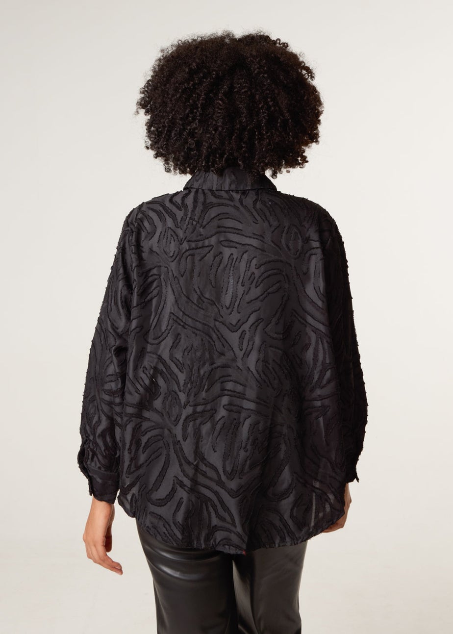 Blue Vanilla Black Burnact Oversized Shirt