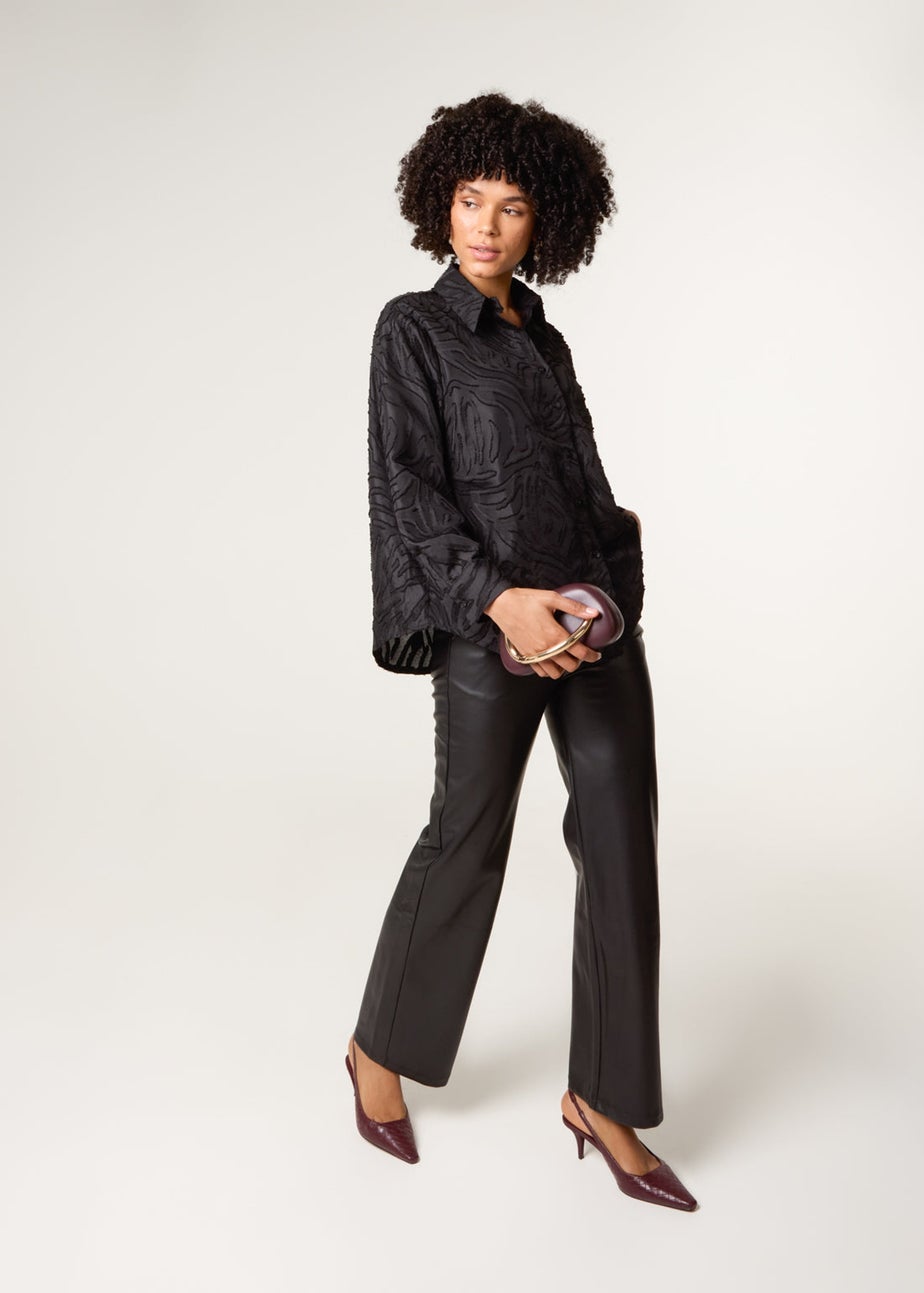 Blue Vanilla Black Burnact Oversized Shirt