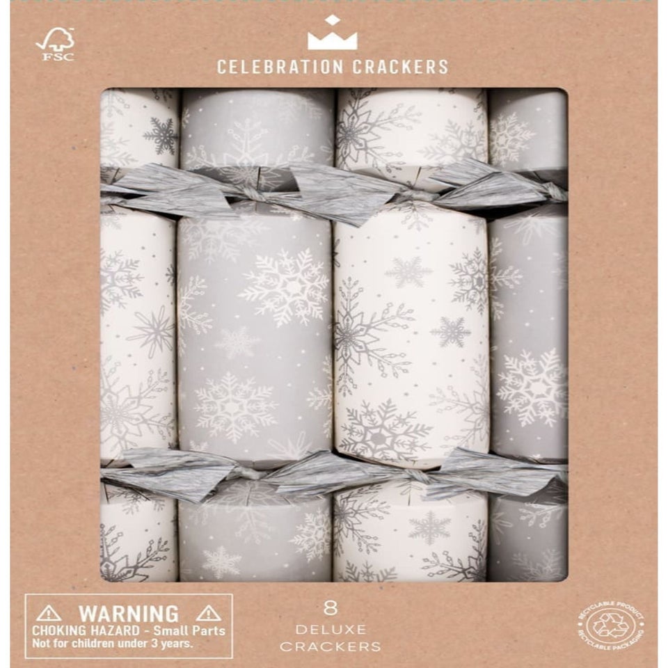 Heart & Soul Silver Snowflake 12in cracker