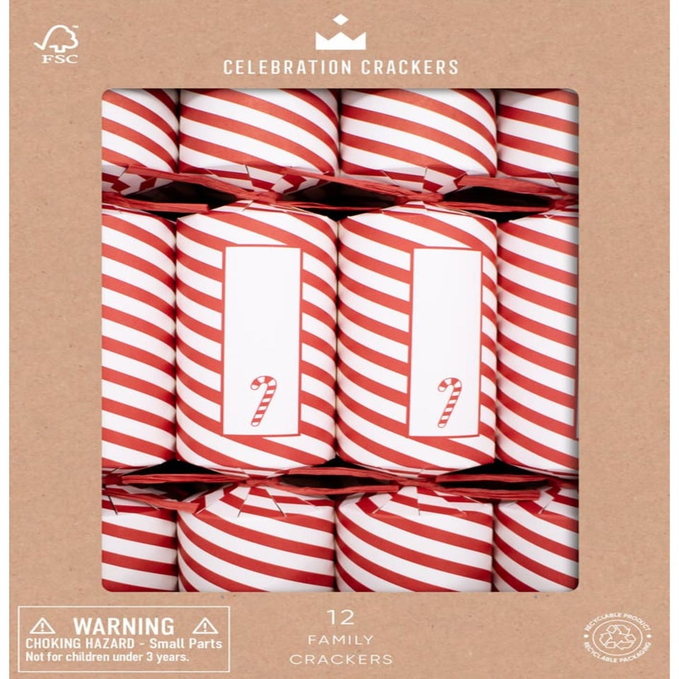 Heart & Soul Red & White Candy Cane 12in Cracker