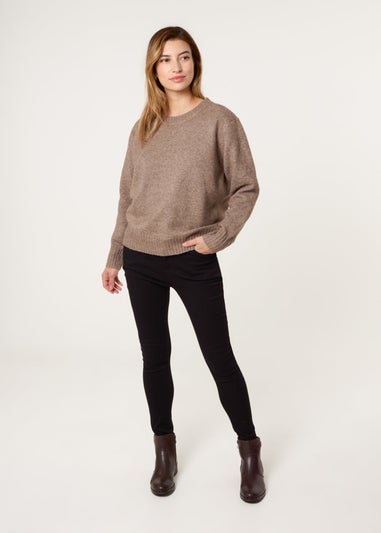 Blue Vanilla Brown Jumper With Open Back Bow Tie