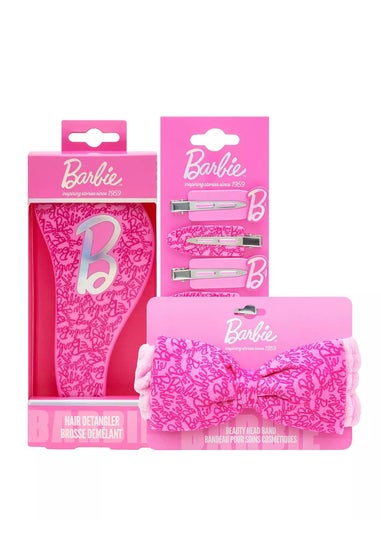 Barbie Hair Bundle Pink Headband Detangler & Creaseless Clips