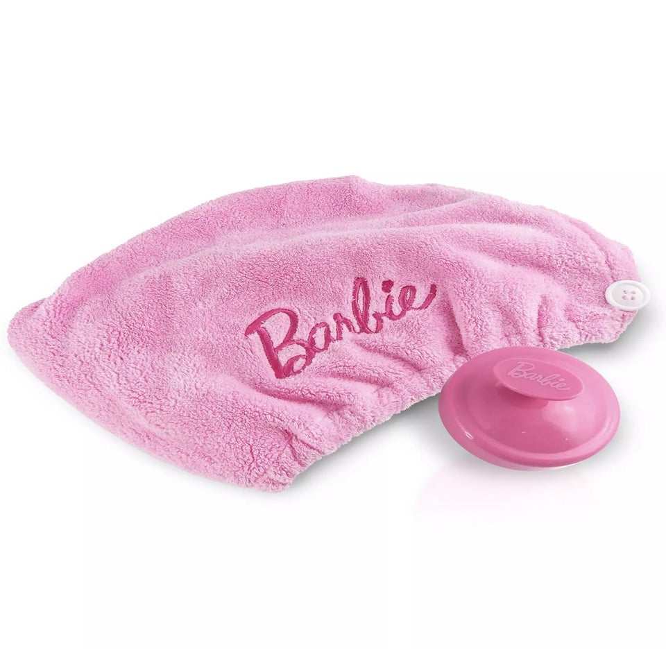 Barbie Hair Waves Set Pink Hair Massager & Turban
