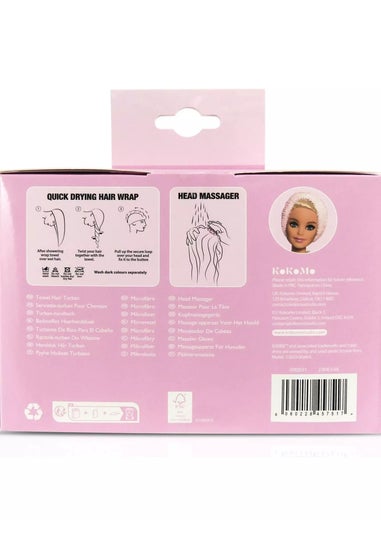 Barbie Hair Waves Set Pink Hair Massager & Turban
