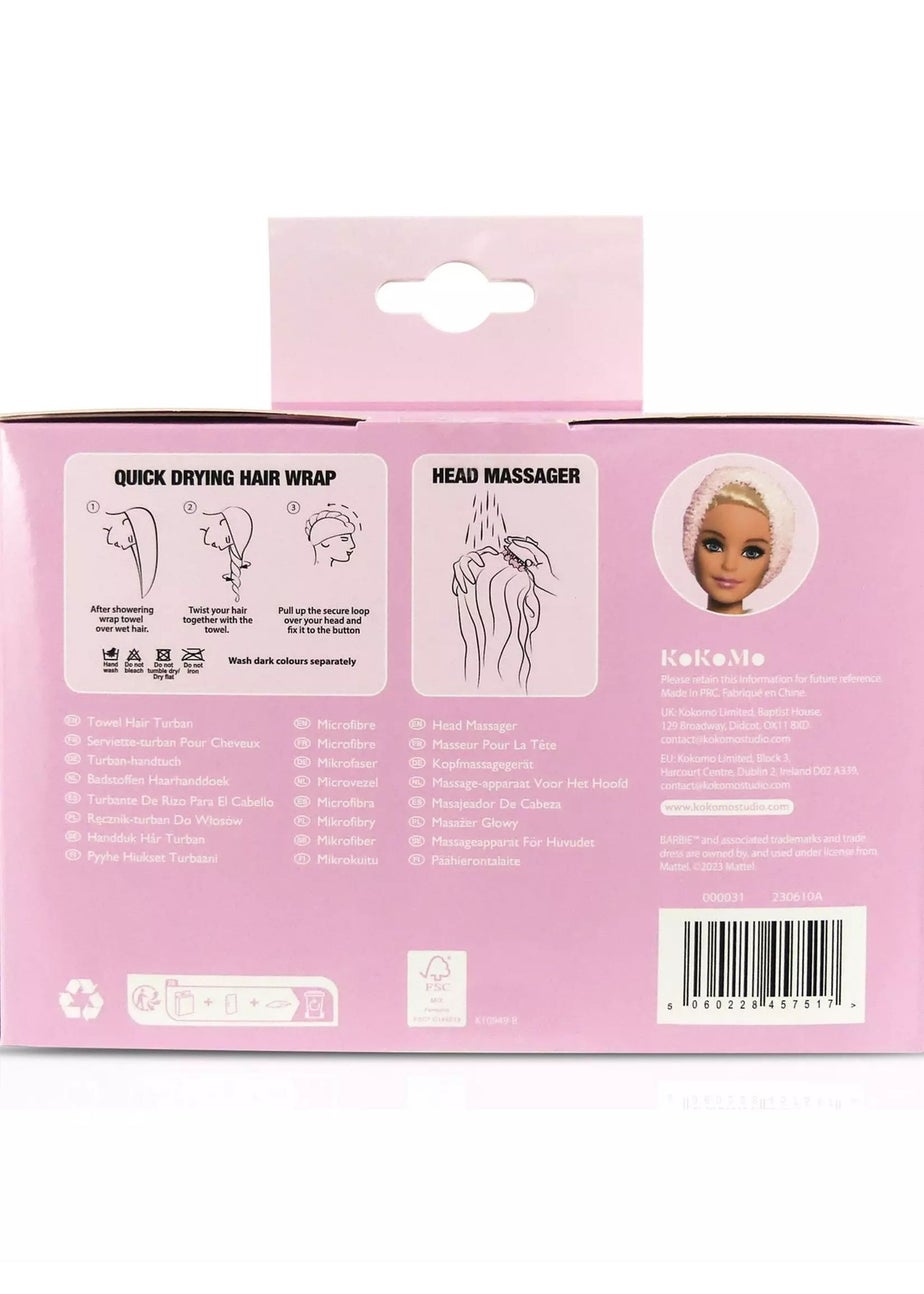 Barbie Hair Waves Set Pink Hair Massager & Turban