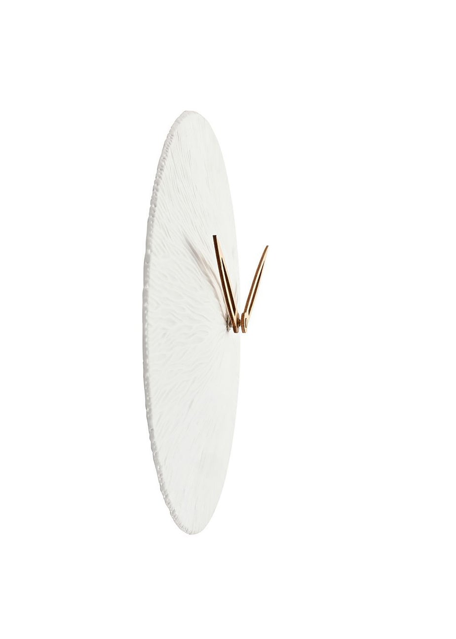 Interval Porcelain White Wall Clock 35cm Textured