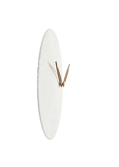 Interval Porcelain White Wall Clock 35cm Textured