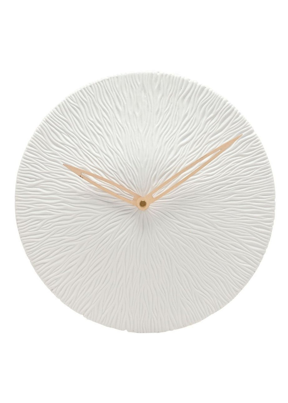 Interval Porcelain White Wall Clock 35cm Textured