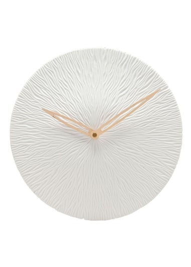 Interval Porcelain White Wall Clock 35cm Textured