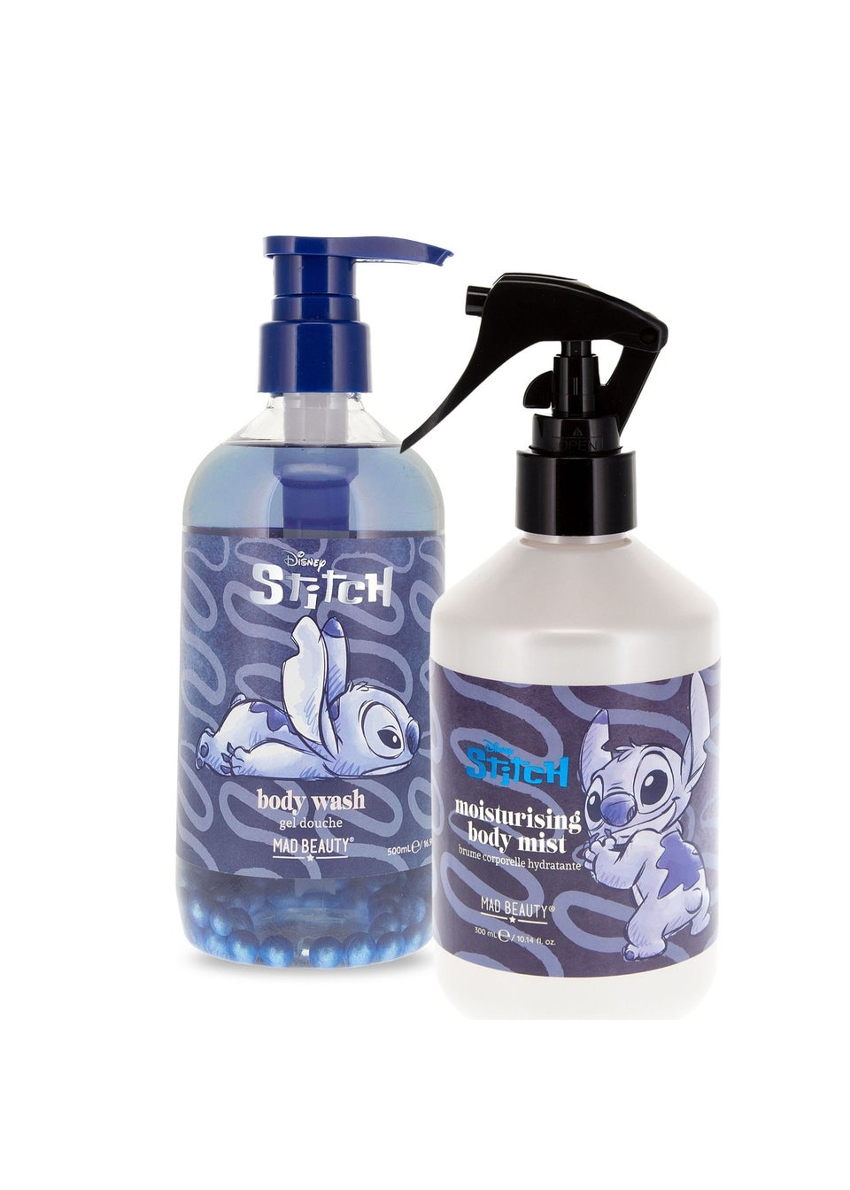 Disney Stitch Blue Denim Pearl Body Wash & Moisturising Body Mist Blueberry Scent