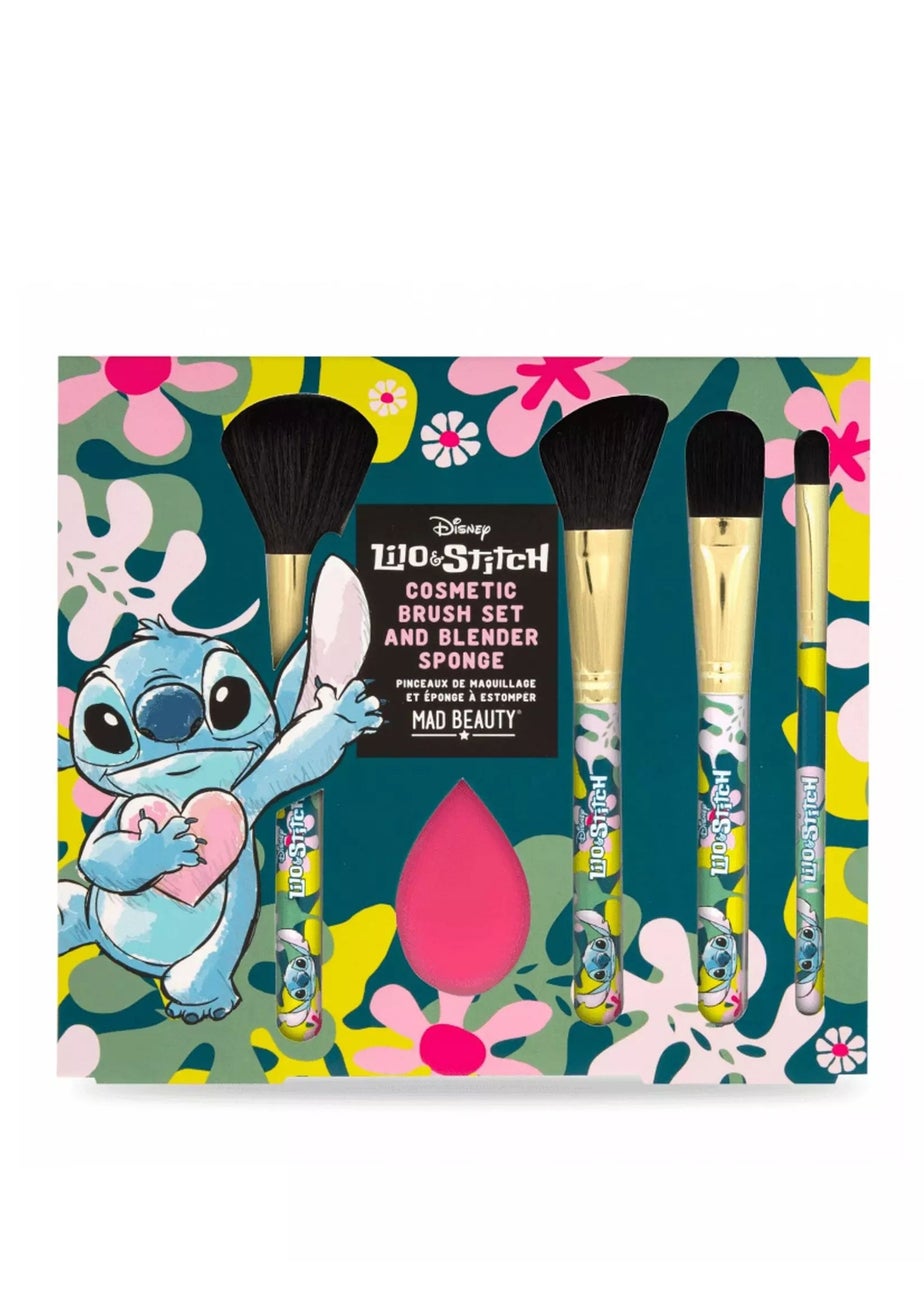 Disney Stitch Blue Cosmetic Brush & Beauty Blender Set