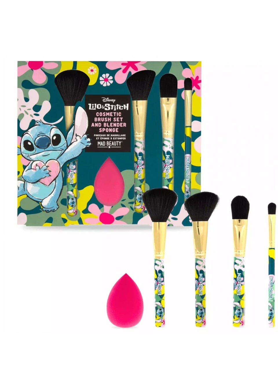 Disney Stitch Blue Cosmetic Brush & Beauty Blender Set