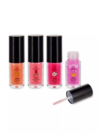 Disney Princess Pale Pink Lip Oils With Cosmetic Brushes & Pouch Set