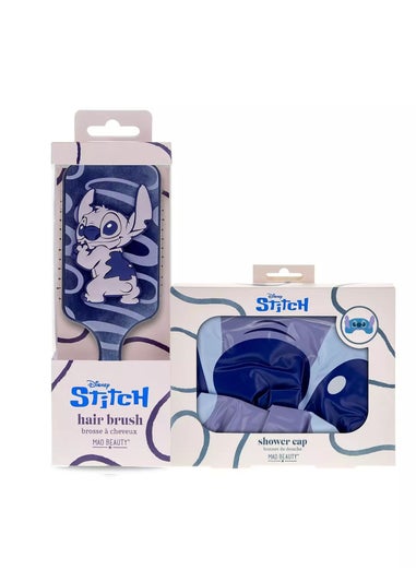 Disney Stitch Blue Denim Hairbrush & Shower Cap