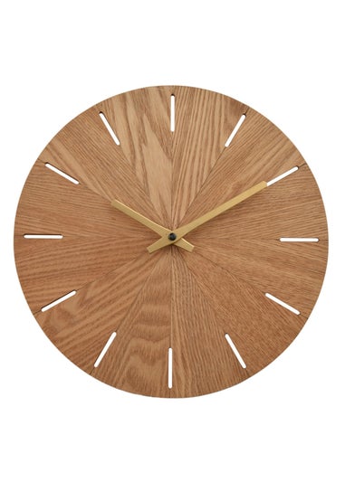 Interval Brown Wooden Wall Clock 30cm