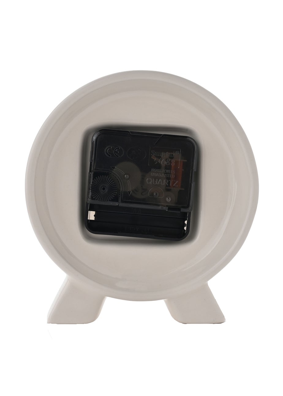 Interval Ceramic Mantle Clock Soft Cream