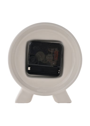 Interval Ceramic Mantle Clock Soft Cream