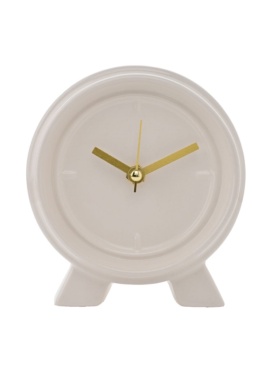 Interval Ceramic Mantle Clock Soft Cream