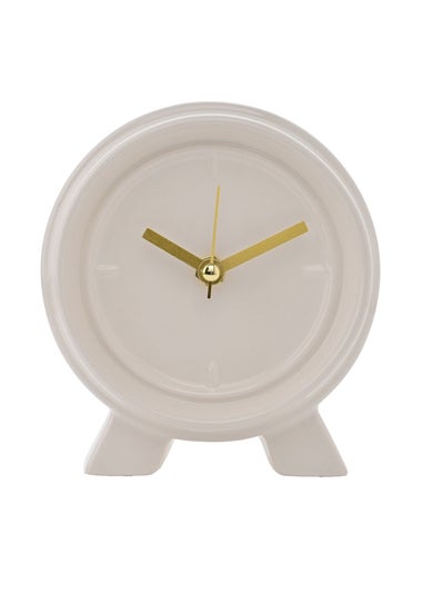 Interval Ceramic Mantle Clock Soft Cream