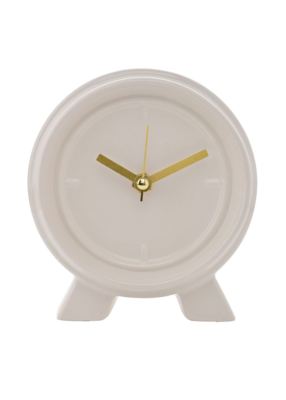 Interval Ceramic Mantle Clock Soft Cream