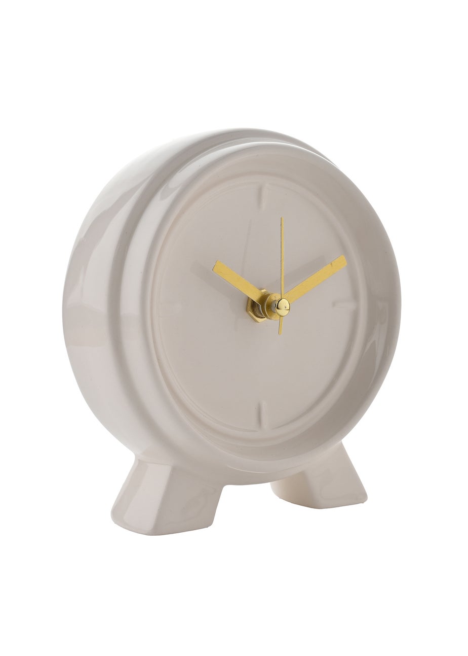 Interval Ceramic Mantle Clock Soft Cream