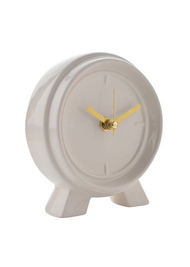 Interval Ceramic Mantle Clock Soft Cream