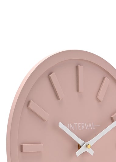 Interval Minimalist Wall Clock 30cm Pink