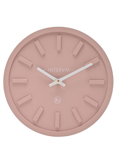 Interval Minimalist Wall Clock 30cm Pink