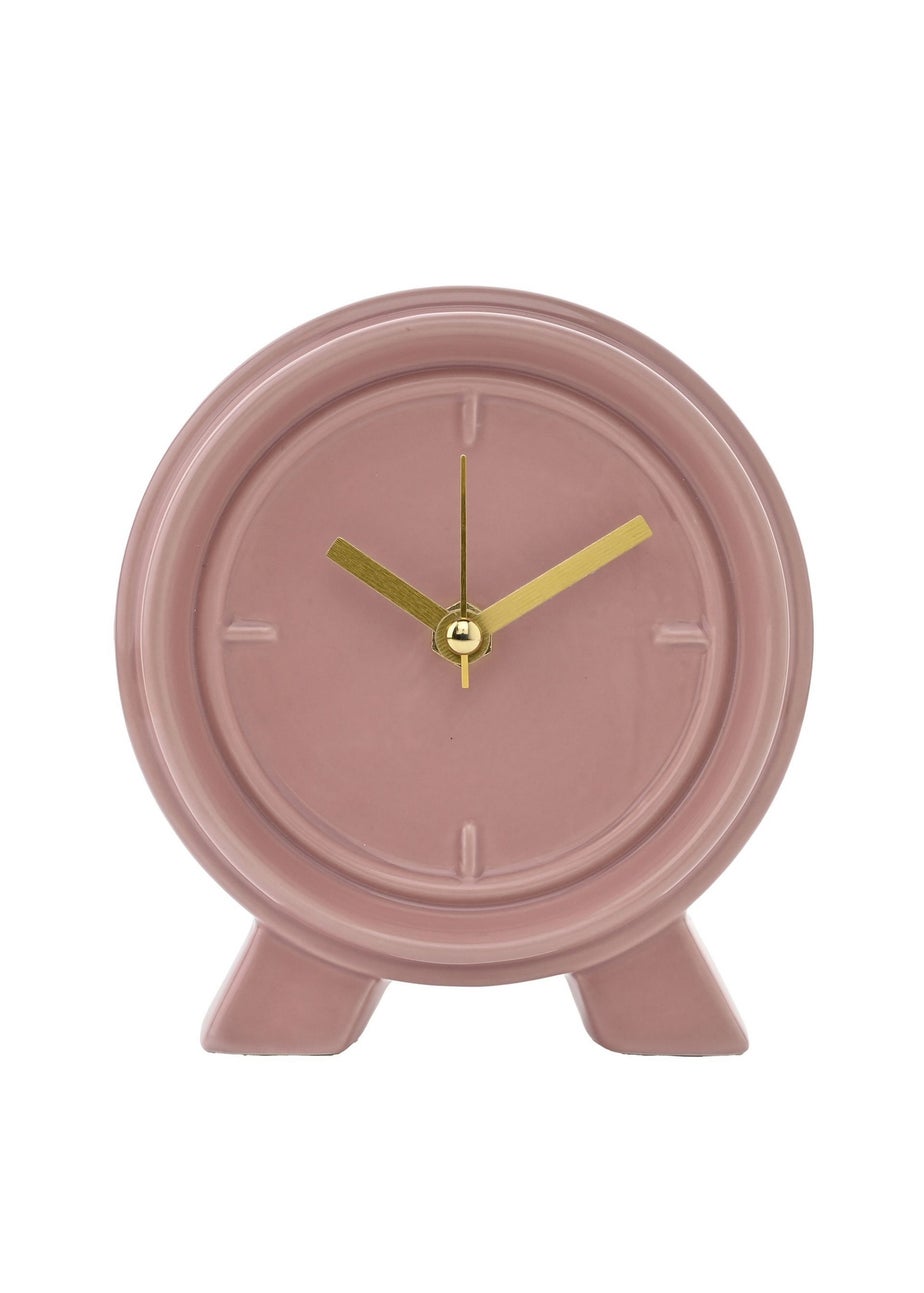 Interval Ceramic Mantle Clock Pink Clay
