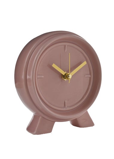 Interval Ceramic Mantle Clock Pink Clay