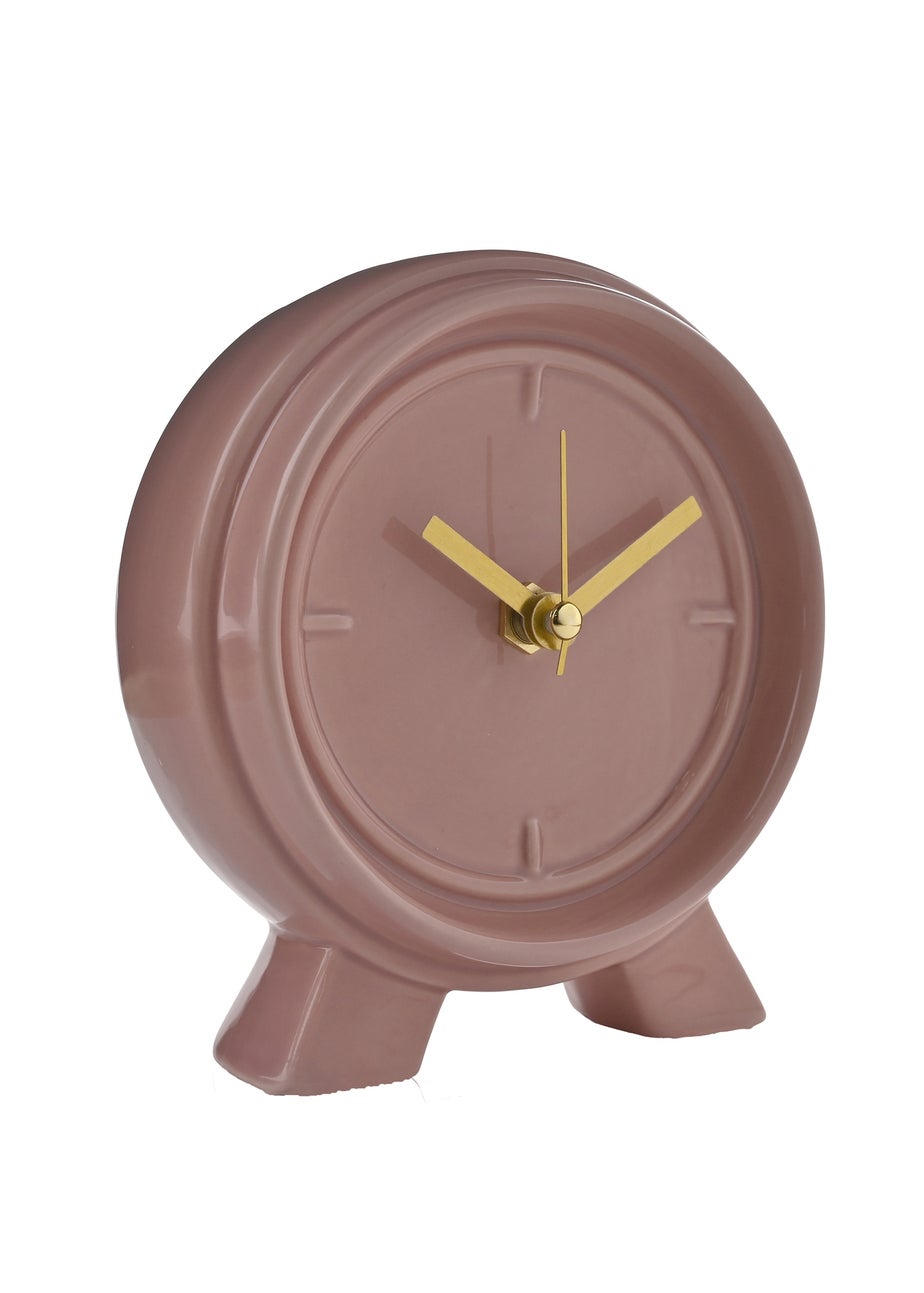 Interval Ceramic Mantle Clock Pink Clay