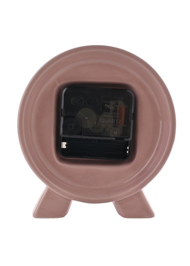 Interval Ceramic Mantle Clock Pink Clay