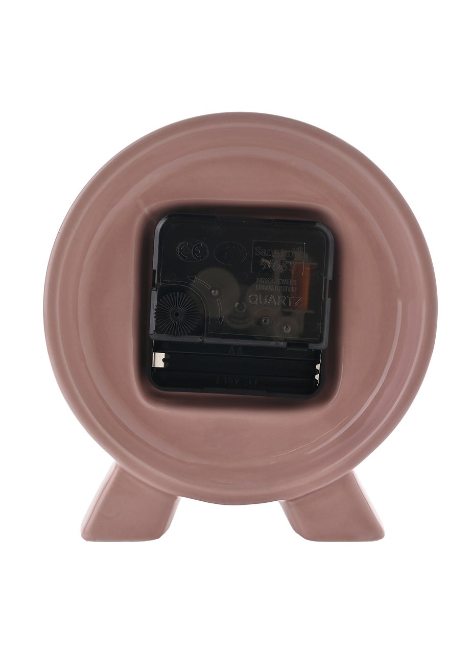 Interval Ceramic Mantle Clock Pink Clay