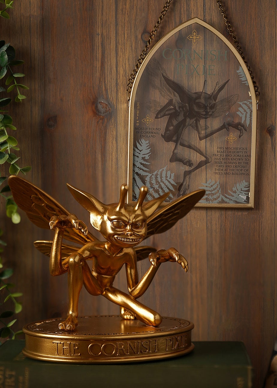 Harry Potter Warner Bros Herbology Gold Arch Plaque Cornish Pixie