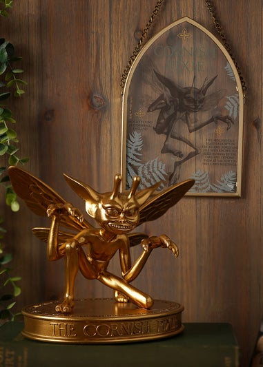 Harry Potter Warner Bros Herbology Gold Arch Plaque Cornish Pixie