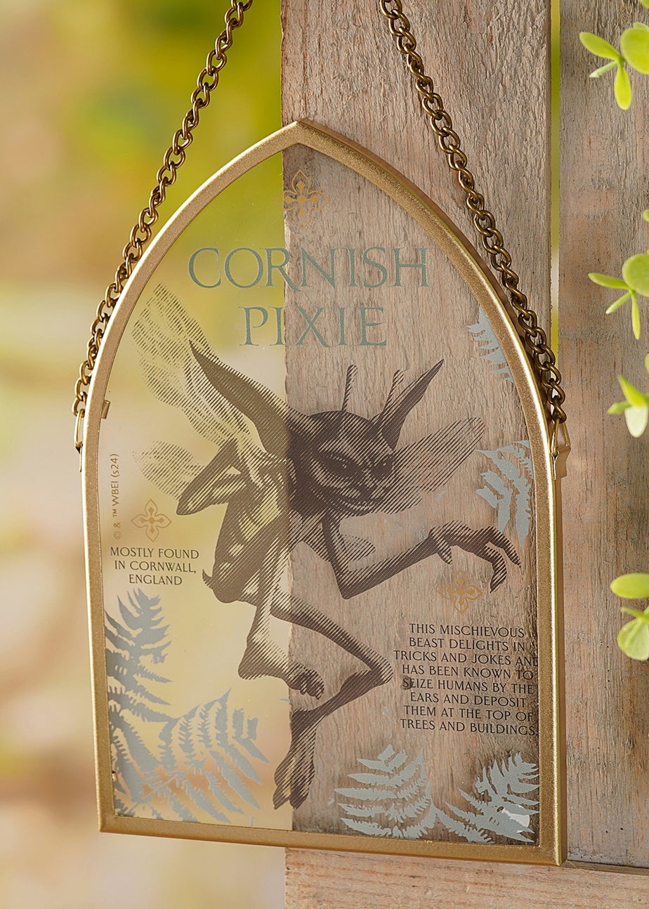 Harry Potter Warner Bros Herbology Gold Arch Plaque Cornish Pixie