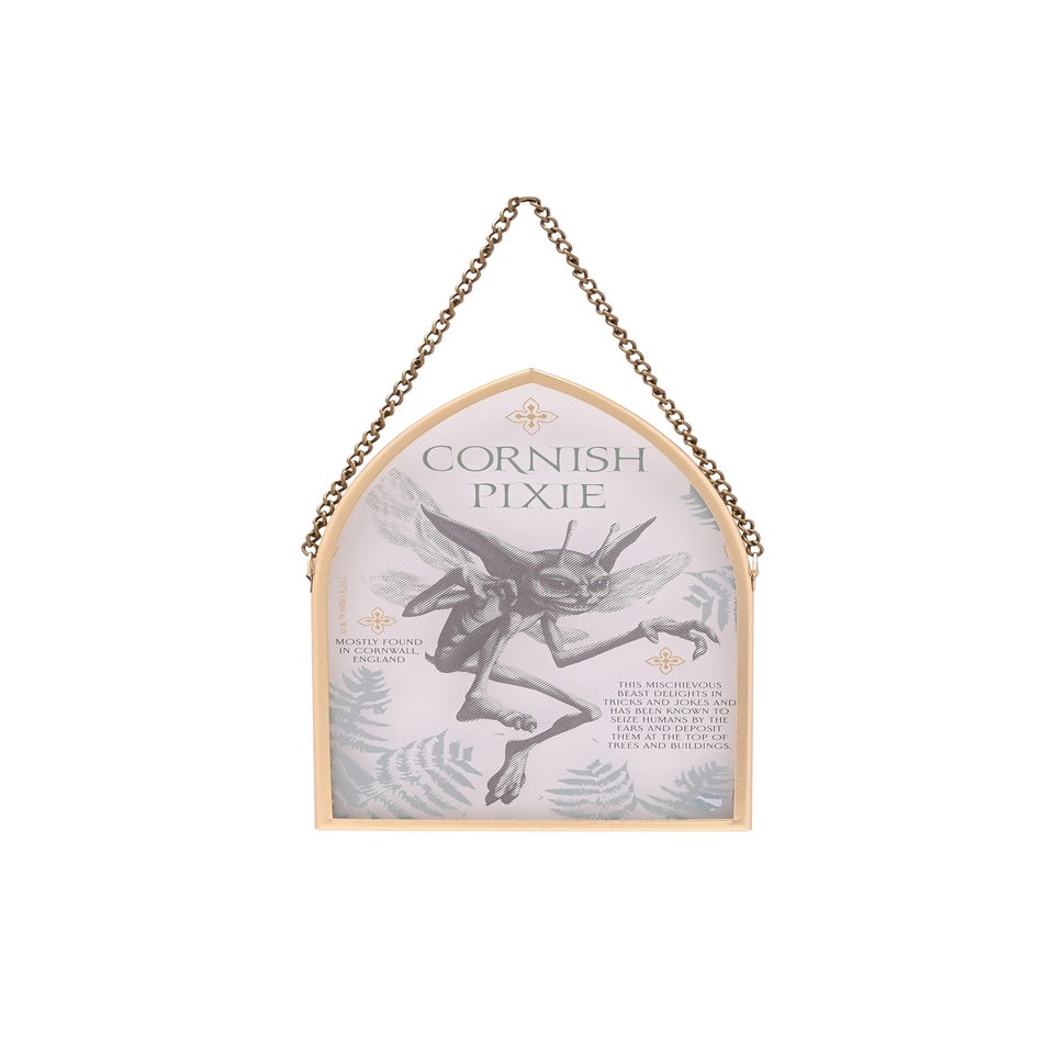 Harry Potter Warner Bros Herbology Gold Arch Plaque Cornish Pixie
